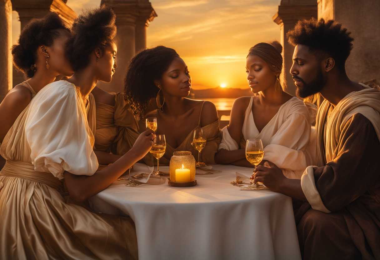 A-diverse-group-of-friends-sharing-heartfelt-conversations-under-a-golden-sunset_pfxz