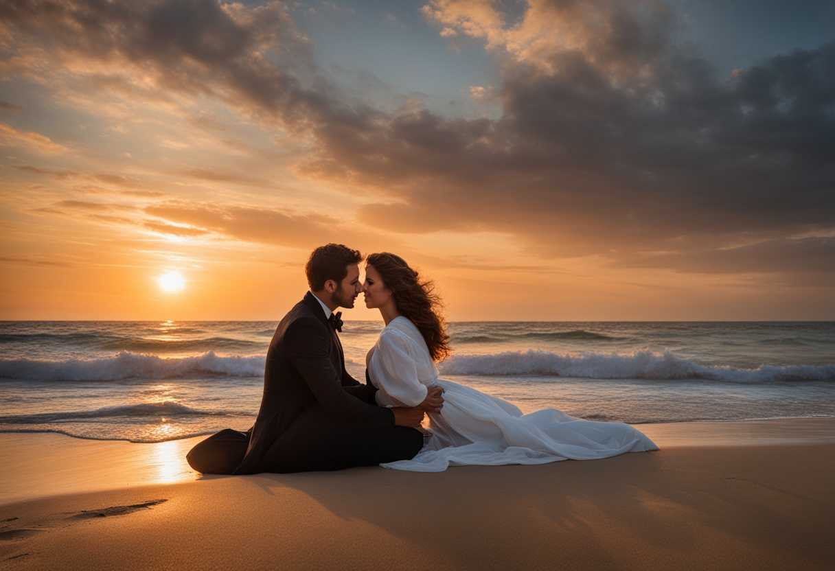 A-couple-embraces-on-a-sandy-beach-at-sunset-sharing-a-deep-timeless-love_ybtv