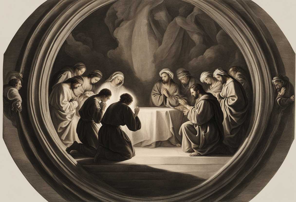 People-in-a-circle-heads-bowed-in-prayer-connected-by-light-showing-unity-and-faith_uzvt