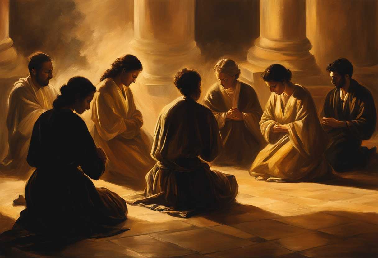 People-in-prayer-circle-bathed-in-golden-light-embodying-quiet-strength-and-devotion_annj