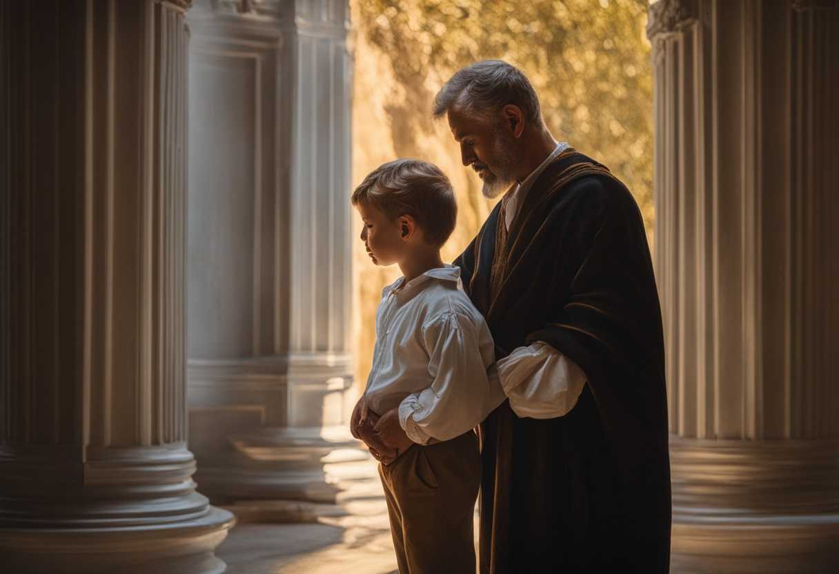 Father-and-son-share-a-deep-bond-standing-side-by-side-in-warm-sunlight_edxn