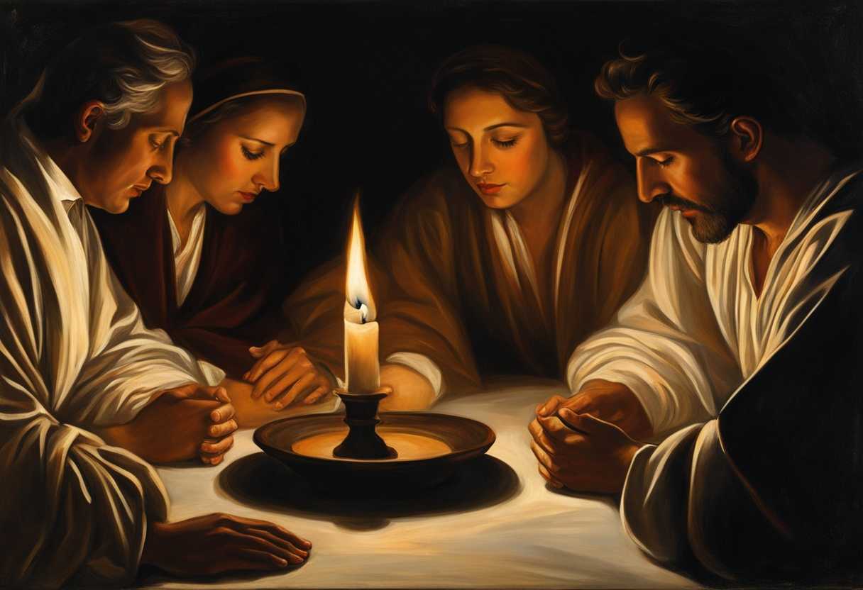 People-in-candlelit-prayer-circle-heads-bowed-hands-clasped-united-in-deep-spiritual-devotion_clac