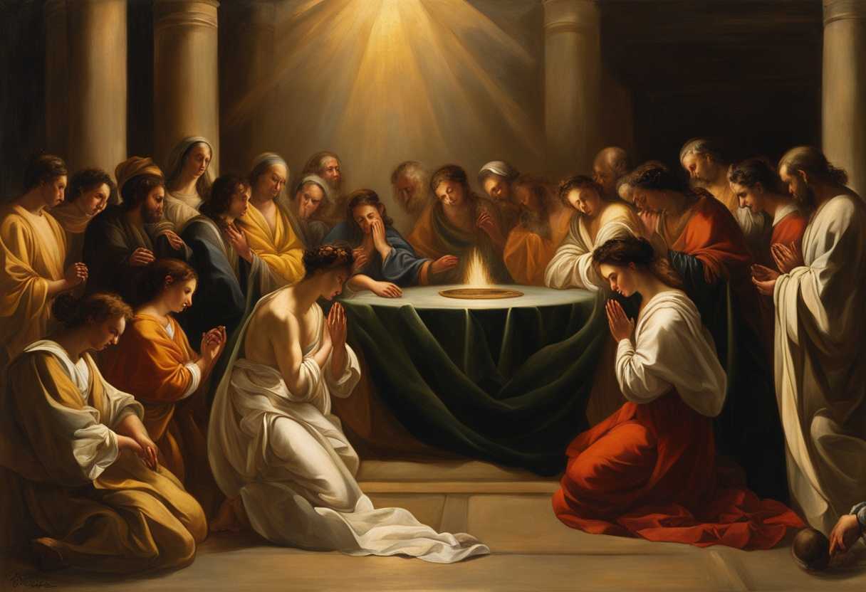 A-circle-of-people-in-prayer-bathed-in-golden-light-exuding-unity-and-devotion_fsvu