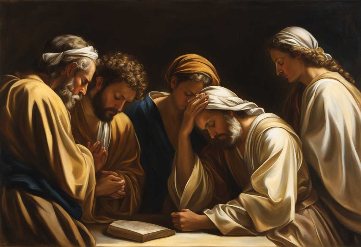 A-circle-of-believers-heads-bowed-in-prayer-bathed-in-soft-golden-light_bfge