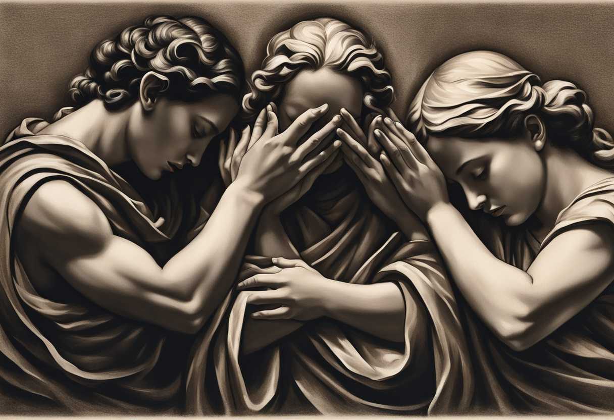 People-in-a-circle-heads-bowed-in-prayer-serene-expressions-closed-eyes-clasped-hands-unity_esib