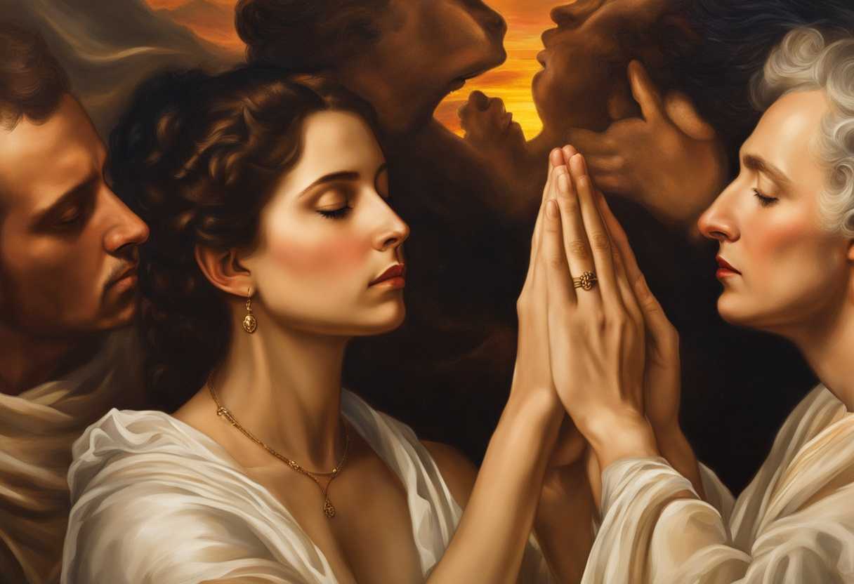 People-in-prayer-circle-at-sunset-hands-clasped-serene-expressions-golden-light-unity_sdmv