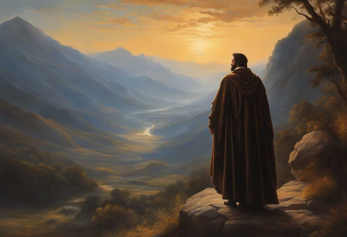 Prophet-stands-in-rugged-wilderness-at-dawn-cloak-billowing-gazing-towards-distant-mountains_zeyd