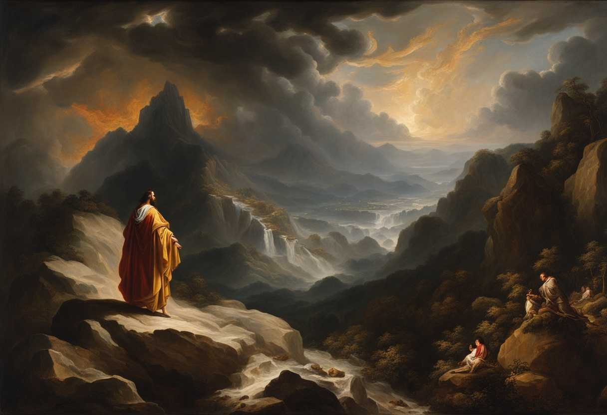A-lord-stands-on-a-mountain-amidst-wind-rocks-fire-and-earthquake-exuding-divine-power_mjlr