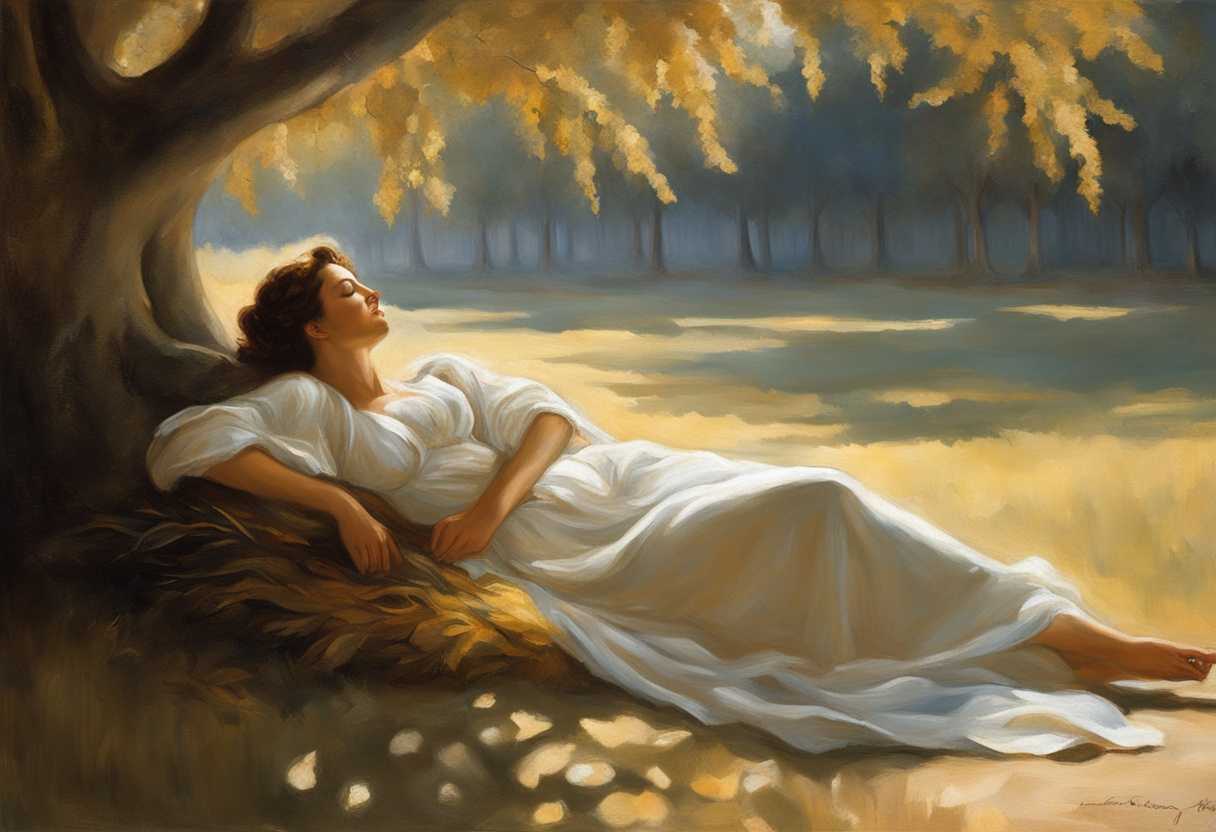 Peaceful-figure-napping-under-broom-tree-bathed-in-soft-light-surrounded-by-tranquility_zril