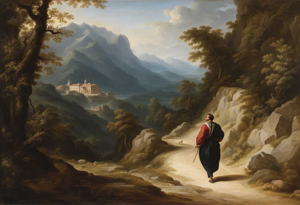 A-man-strides-confidently-on-a-mountain-path-as-people-offer-prayers-and-honor-tradition_yzxq