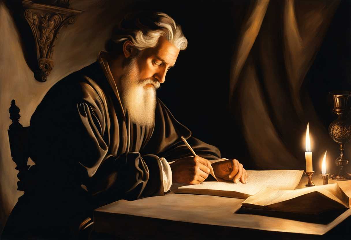 Peter-sits-by-candlelight-penning-a-letter-to-distant-believers-his-words-echoing-with-reverence-a_hrfe