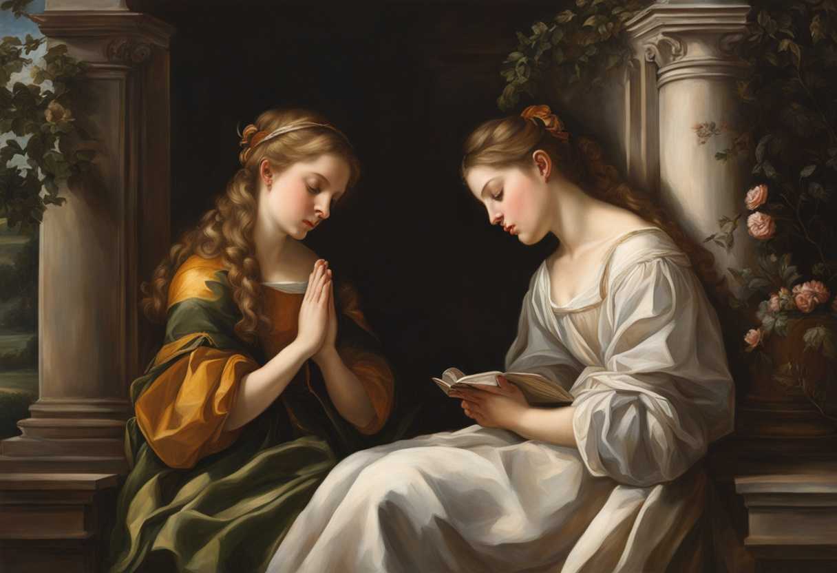 Hannah-and-Eli-share-a-tender-moment-of-prayer-and-empathy-in-a-peaceful-setting_pcni