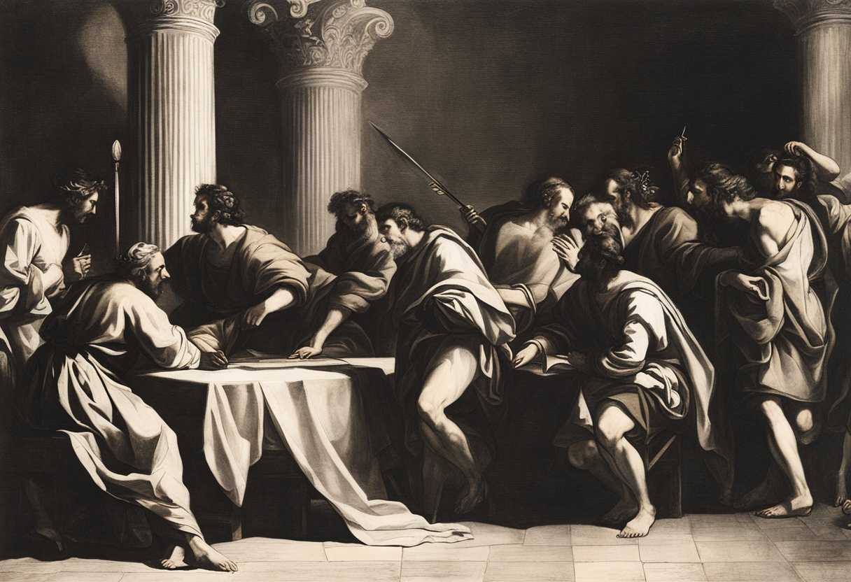 Saul-and-his-servants-engage-in-a-cryptic-discussion-under-a-mystical-glow_ddfh