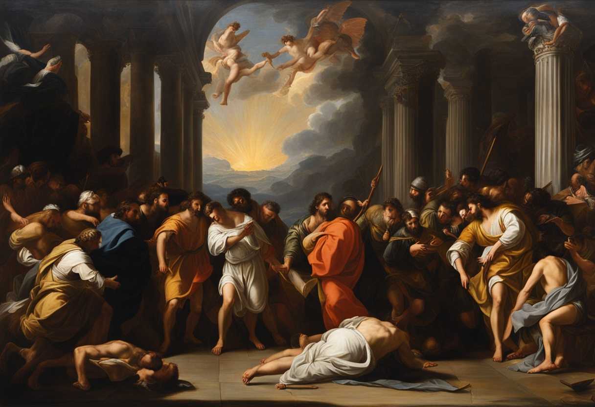 Tense-moment-as-the-Ark-of-the-Lord-is-surrounded-by-contemplative-Philistines-and-priests_dcem