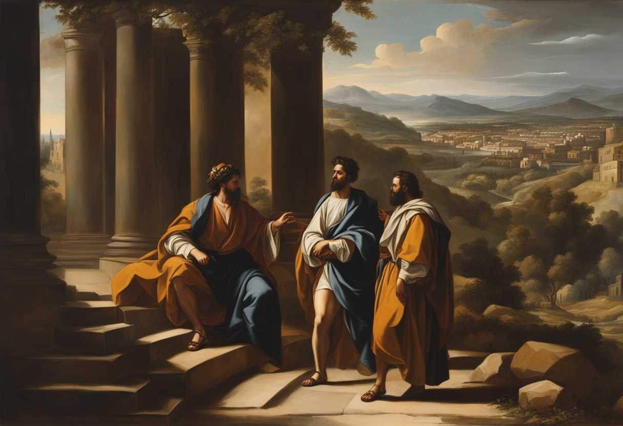 Saul-and-servant-journey-to-meet-man-of-God-determined-and-purposeful-city-backdrop_yoko