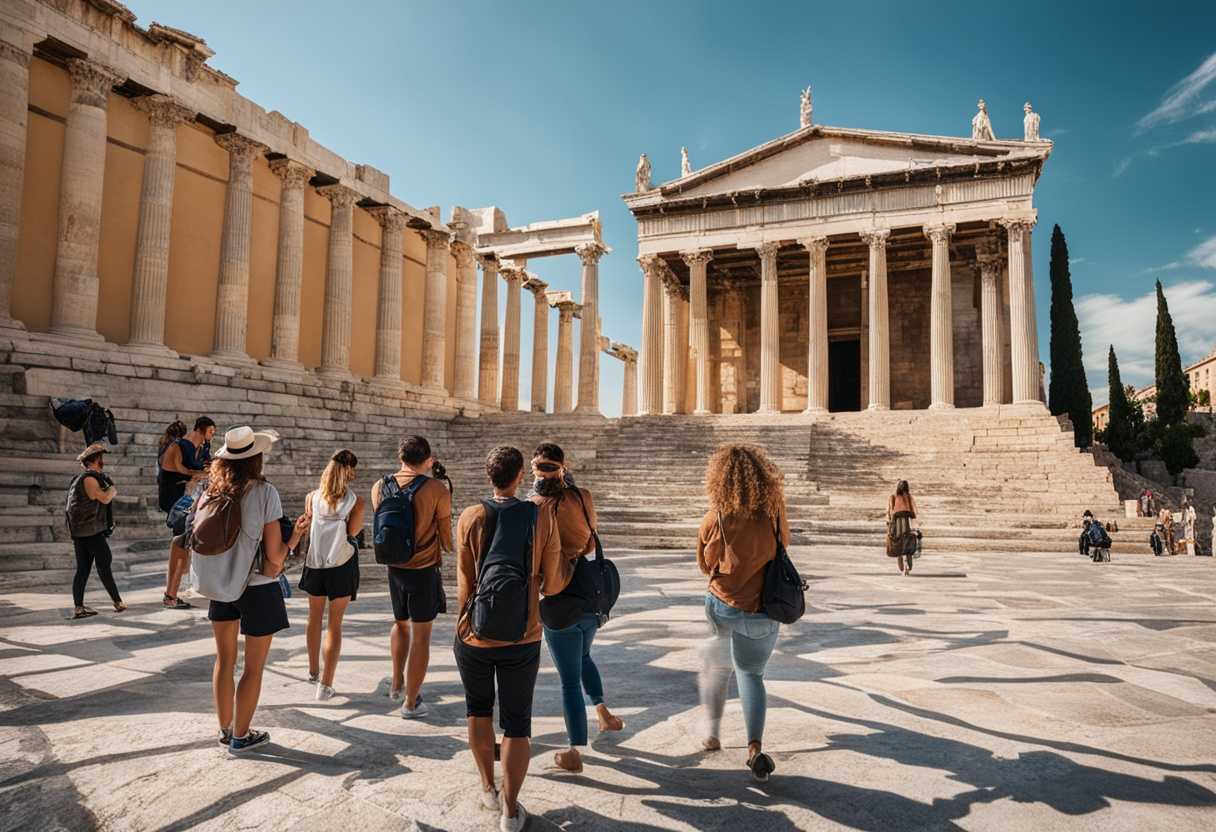 Tourists-in-Athens-mapping-out-their-adventure-capturing-memories-amidst-ancient-and-modern-beauty_klwm