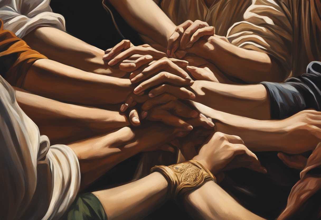 People-in-prayer-circle-under-sunlight-heads-bowed-hands-clasped-showing-unity-and-faith_rkxi
