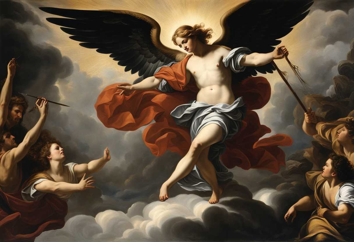 A-dramatic-scene-unfolds-as-the-archangel-descends-from-heaven-fulfilling-prophecy-with-a-powerful-_cnnl