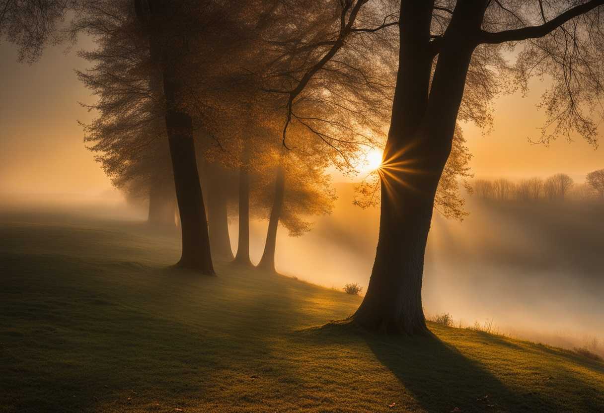 A-peaceful-sunrise-illuminates-a-serene-landscape-with-misty-trees-and-dramatic-shadows_zyjy