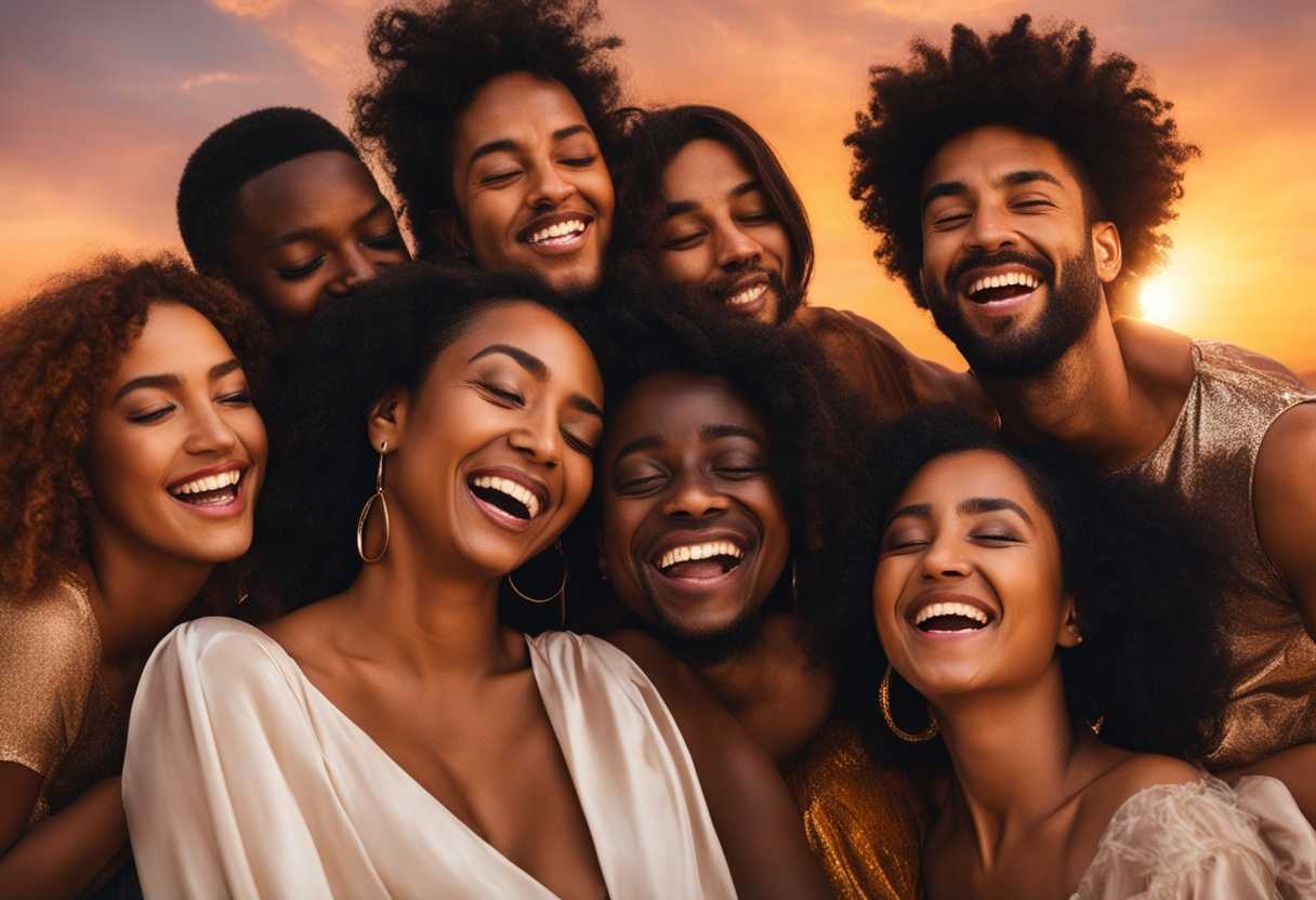 A-diverse-group-of-friends-laughing-and-embracing-under-a-glowing-sunset_esyd