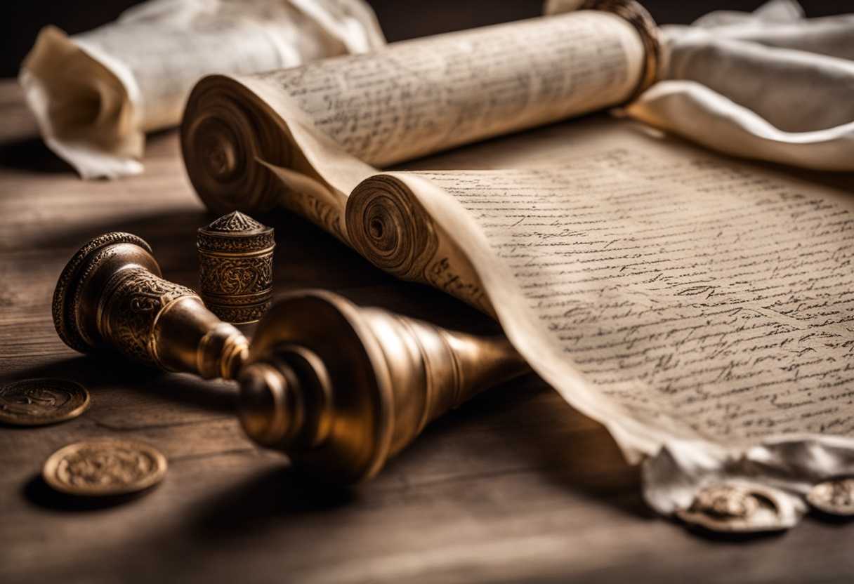 Ancient-scroll-on-weathered-table-in-soft-light-delicate-parchment-with-intricate-calligraphy_cmnr