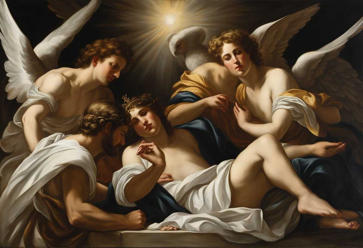 A-man-surrounded-by-ethereal-angels-radiating-strength-and-humility-in-divine-connection_kxfy