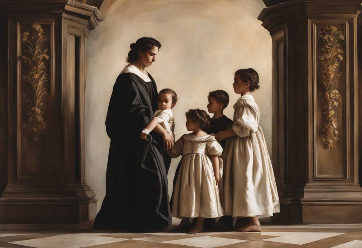 A-father-and-children-stand-together-embodying-tradition-respect-and-love-in-a-dignified-moment_inra