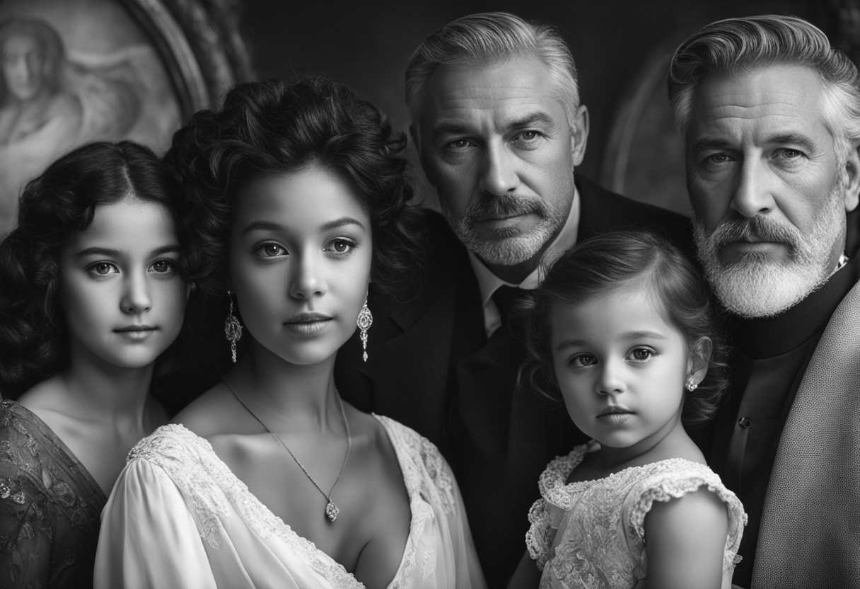 Black-and-white-family-portrait-captures-wisdom-respect-grace-love-tradition-and-unity_zutb