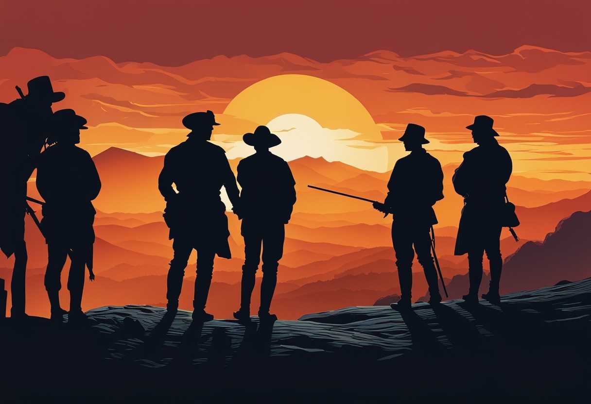 A-diverse-group-of-silhouetted-figures-stand-united-at-sunset-gazing-over-a-rugged-valley_hnet