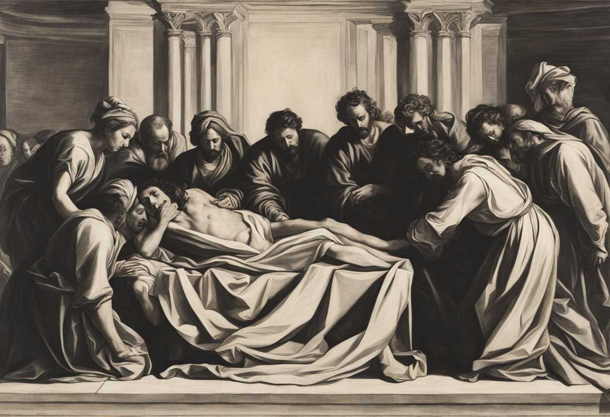 A-group-of-mourners-gather-around-a-dying-man-their-faces-contorted-with-grief_zqdp