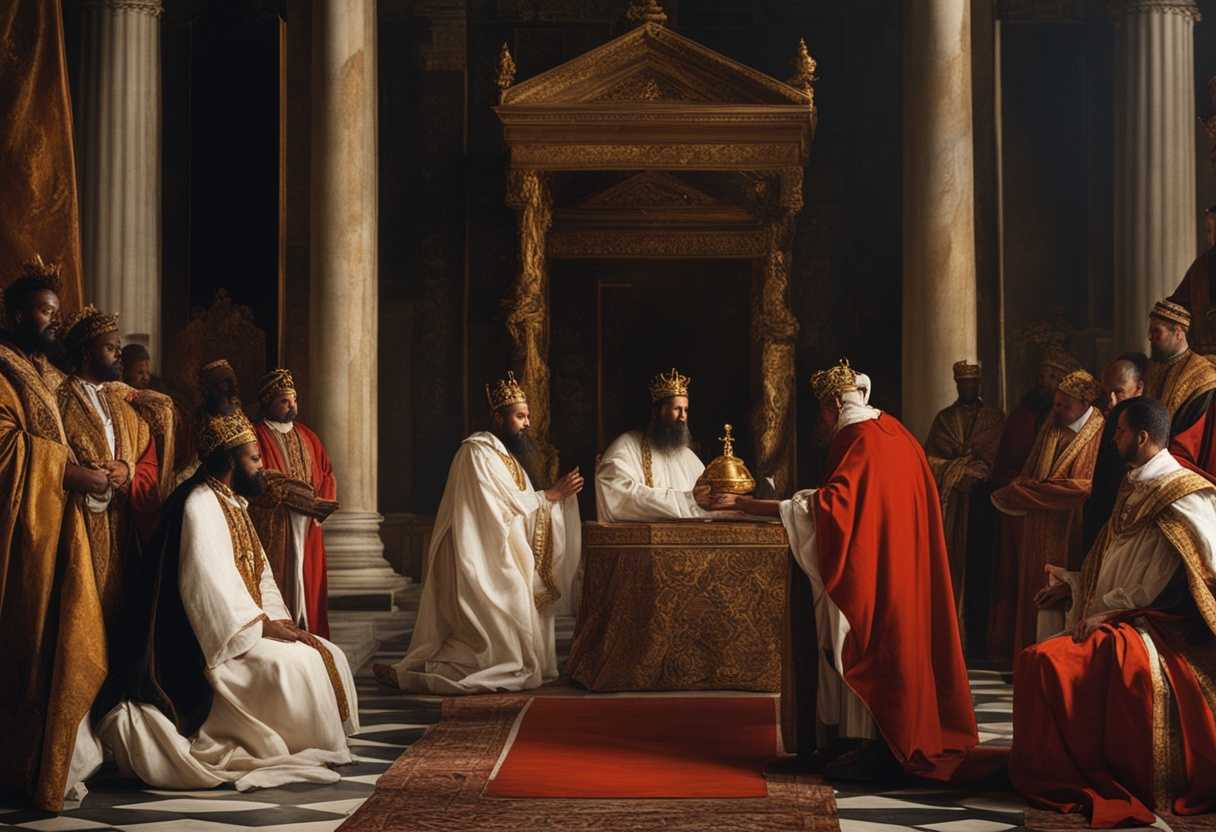 King-Hezekiah-and-officials-in-regal-attire-perform-solemn-sin-offering-ritual-with-priests_pisj