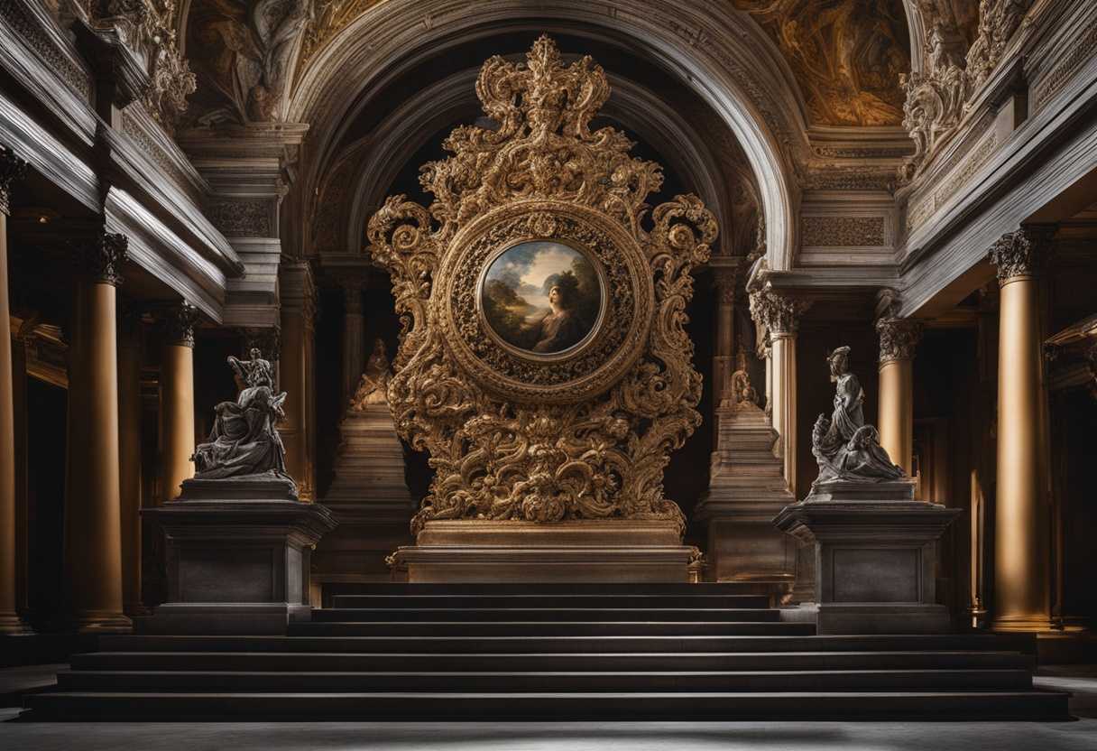 A-towering-intricately-detailed-metal-sculpture-standing-against-the-backdrop-of-shifting-light-and_nruy