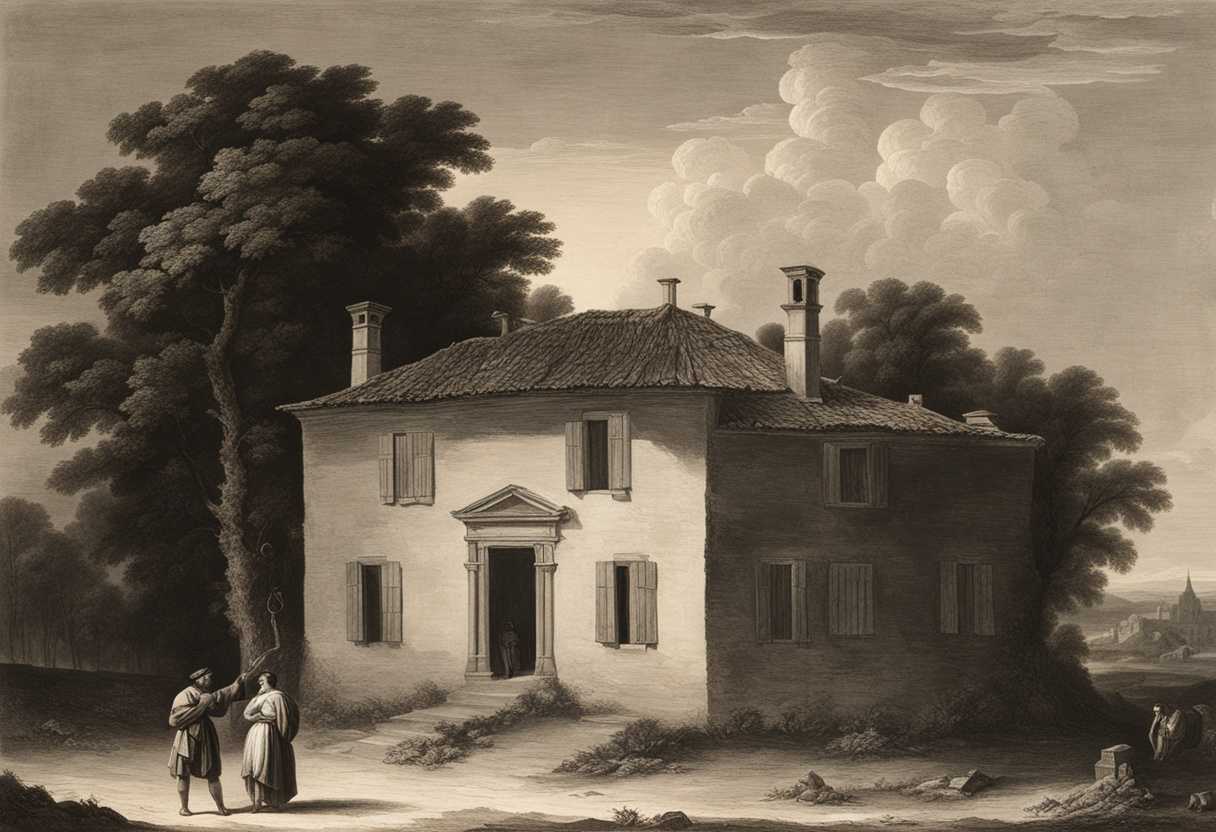 A-man-standing-in-front-of-a-humble-house-bathed-in-the-first-light-of-dawn_mfyo