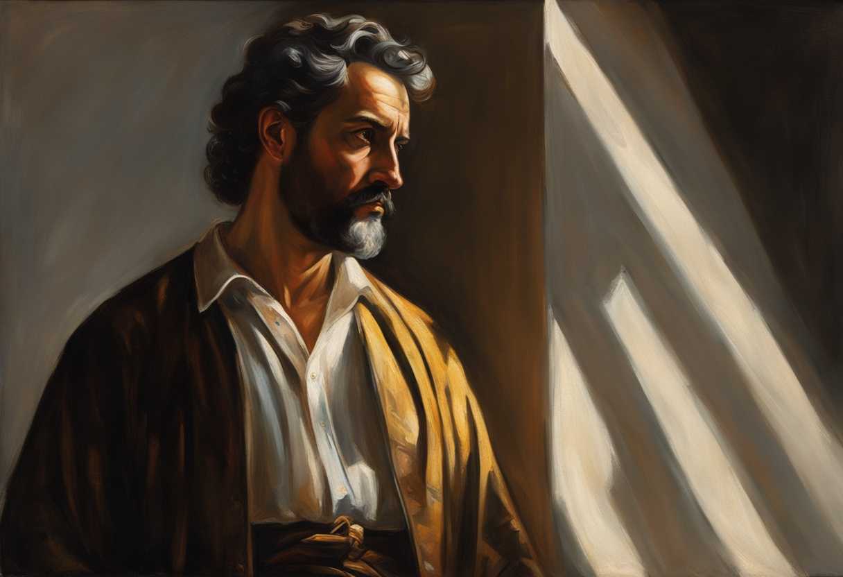 A-father-stands-resolute-gazing-into-the-distance-sunlight-highlighting-his-determined-expression_jbmf