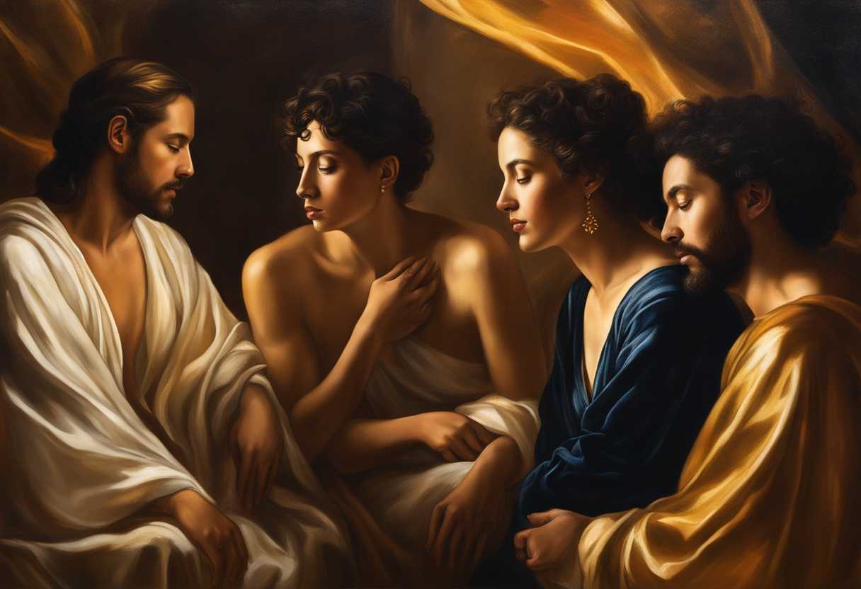 A-diverse-group-of-individuals-bathed-in-golden-light-sharing-a-moment-of-spiritual-connection_ouye