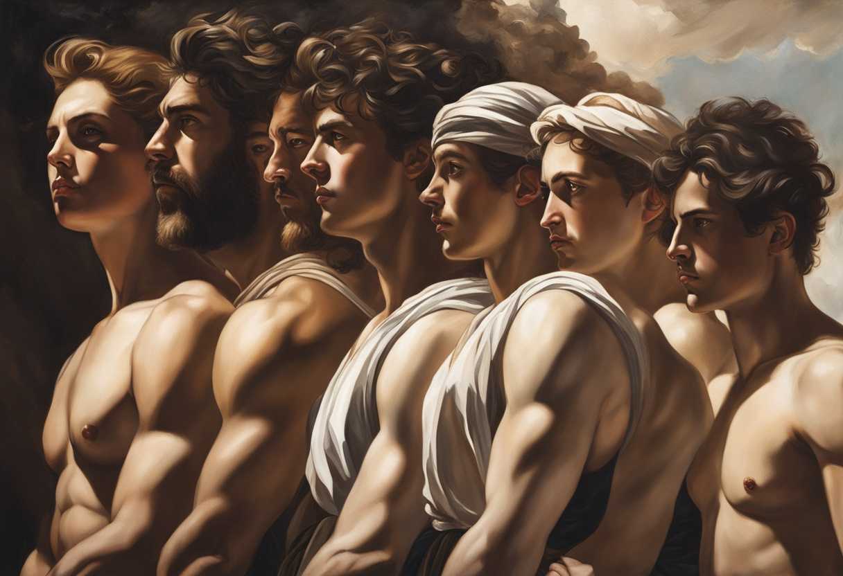Determined-group-in-line-serious-faces-bathed-in-sunlight-showing-strength-unity-and-purpose_lbyc