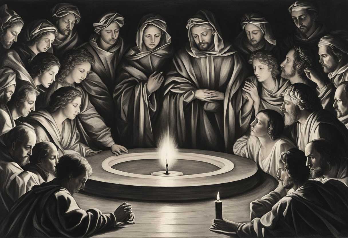 People-in-circle-heads-bowed-candlelight-illuminating-faces-solemnity-unity-reverence-powerful_mcck