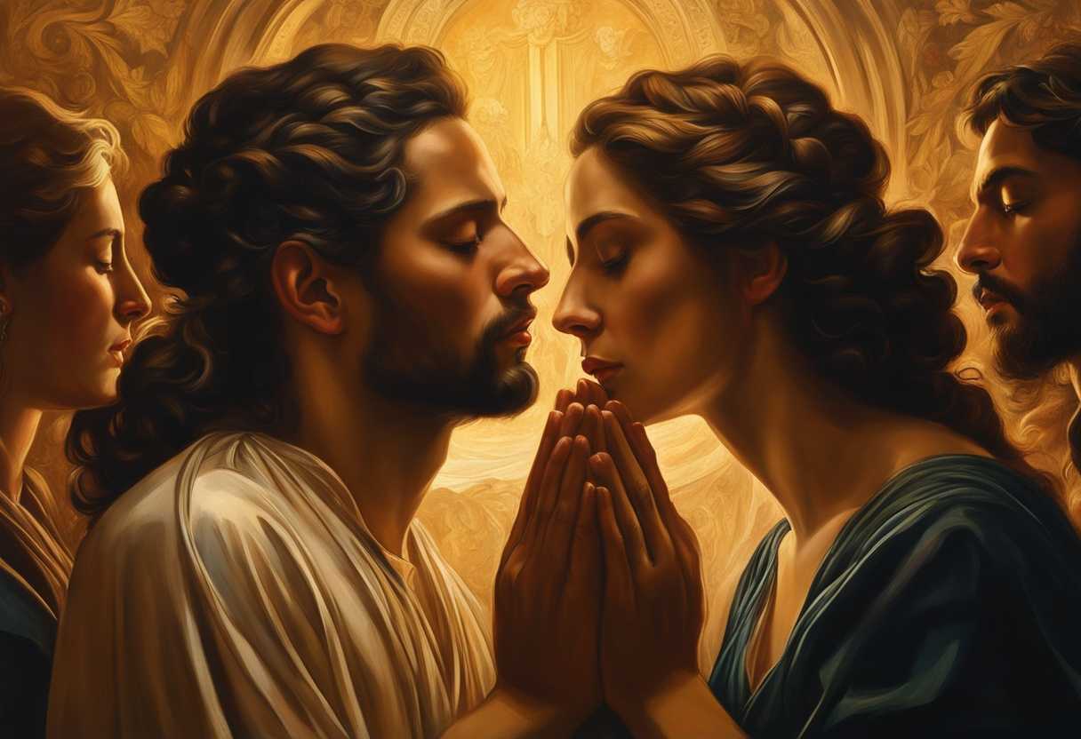 People-in-prayer-circle-heads-bowed-hands-clasped-bathed-in-golden-light-expressing-gratitude_gzog