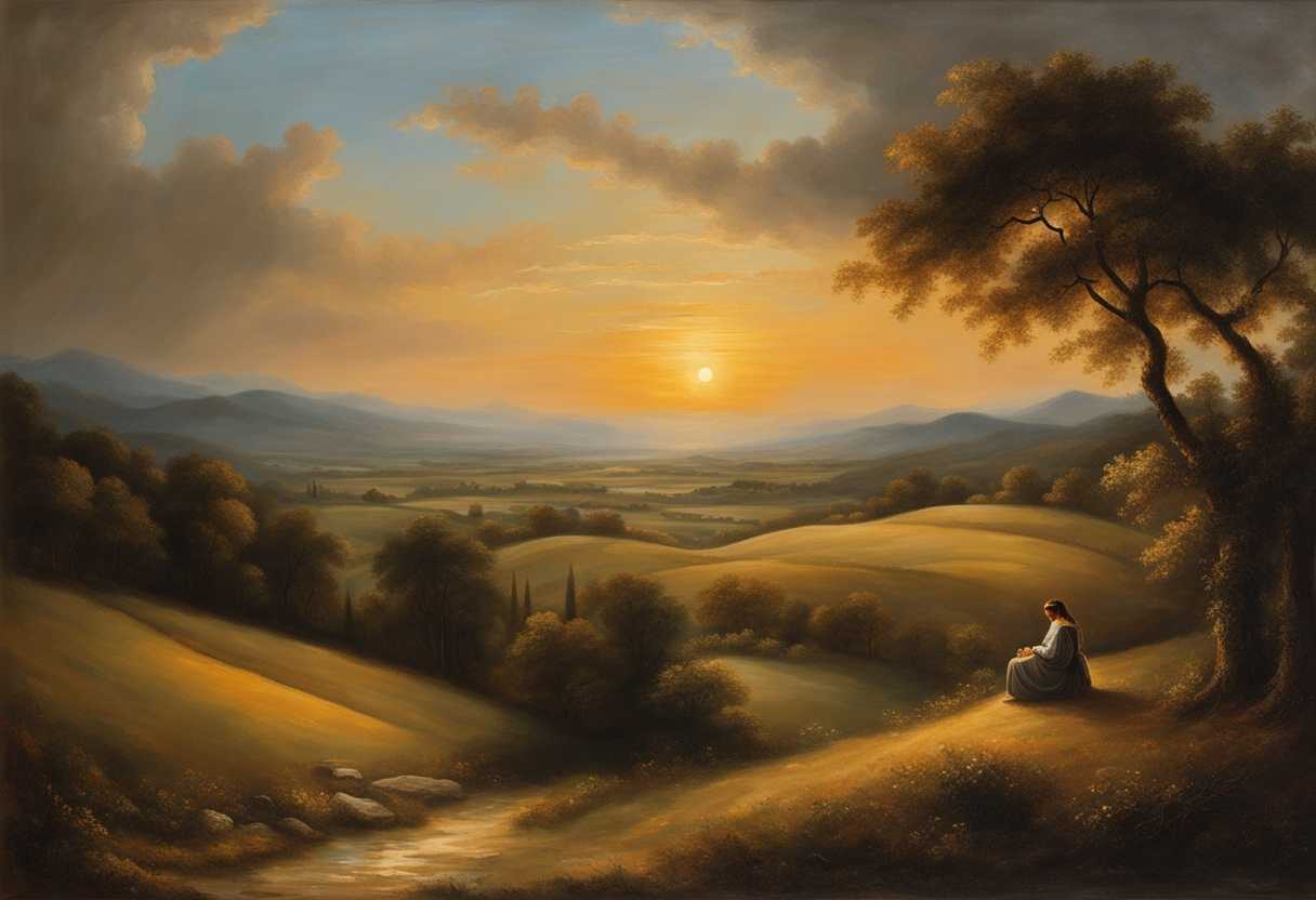 Solitary-figure-in-serene-landscape-at-sunset-embodying-peace-harmony-and-connection-with-nature_ezlr