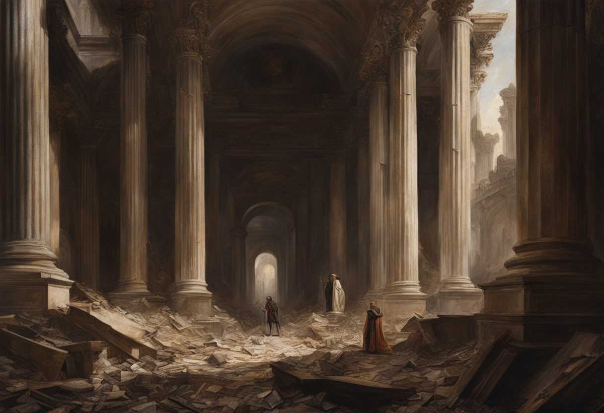 A-king-stands-amidst-ruins-of-defiled-high-places-broken-pillars-eerie-bones_pkko