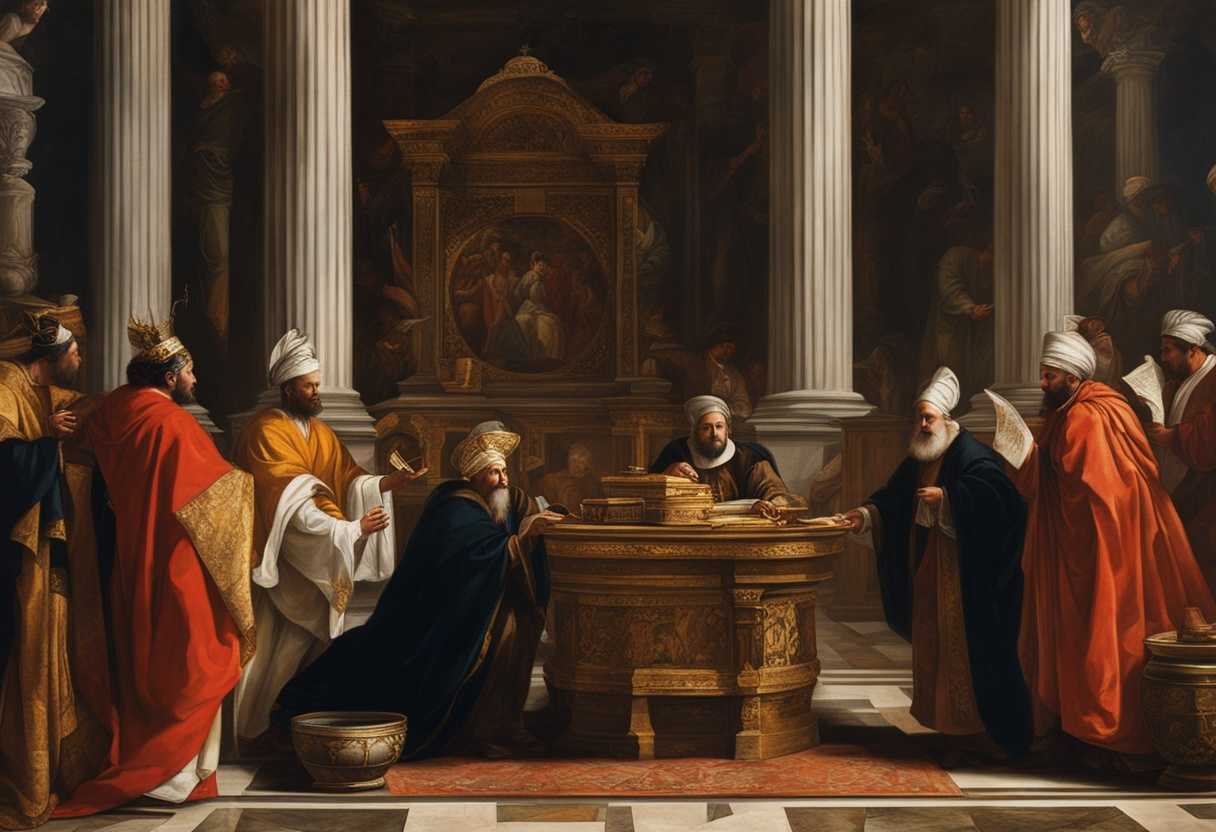 High-priest-and-priests-remove-forbidden-items-from-temple-executing-decree-with-solemn-determinati_tsxv