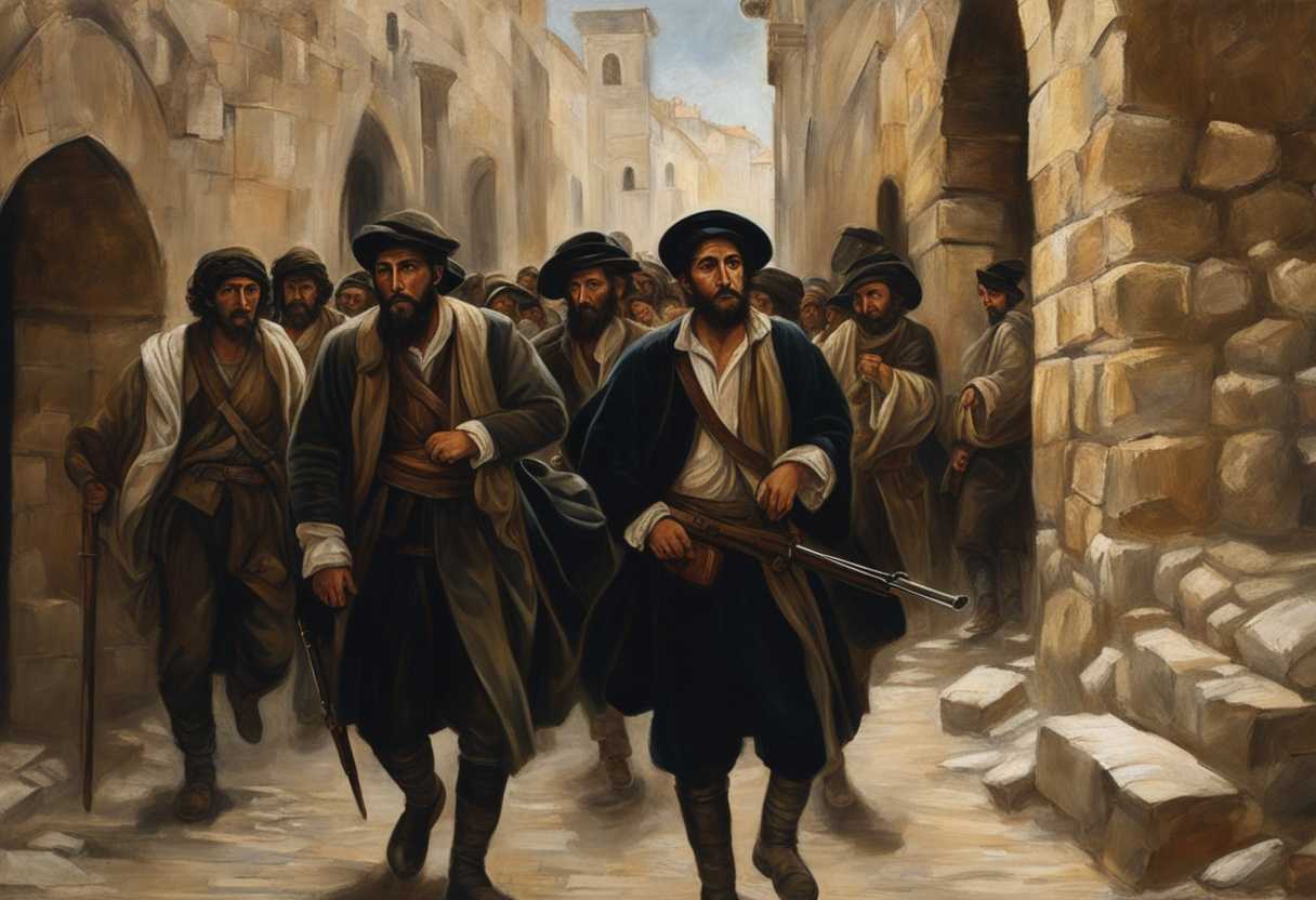 A-tense-scene-of-exiled-Jews-beneath-crumbling-Jerusalem-walls-soldiers-marching-with-fierce-gazes_tkpi