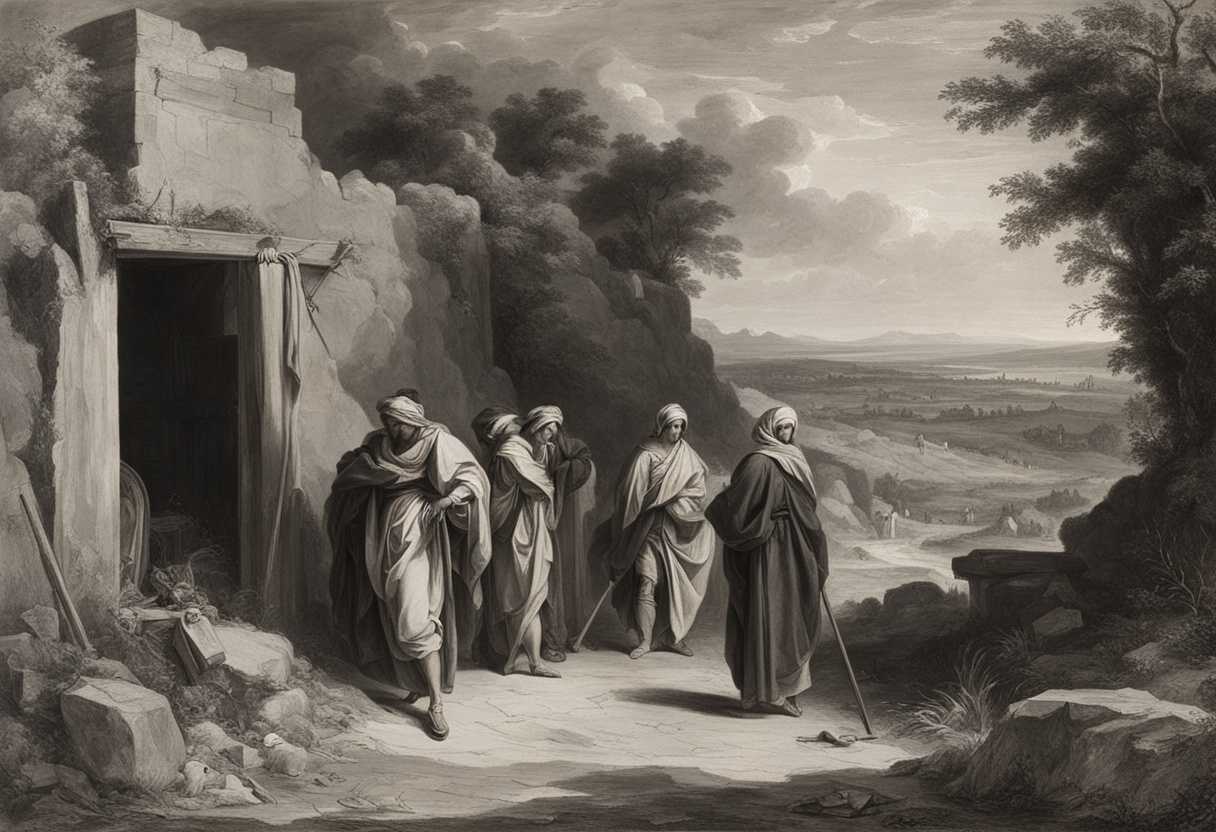 Four-weary-lepers-stand-at-the-gate-of-an-abandoned-camp-gazing-towards-a-distant-Syrian-camp_sthd