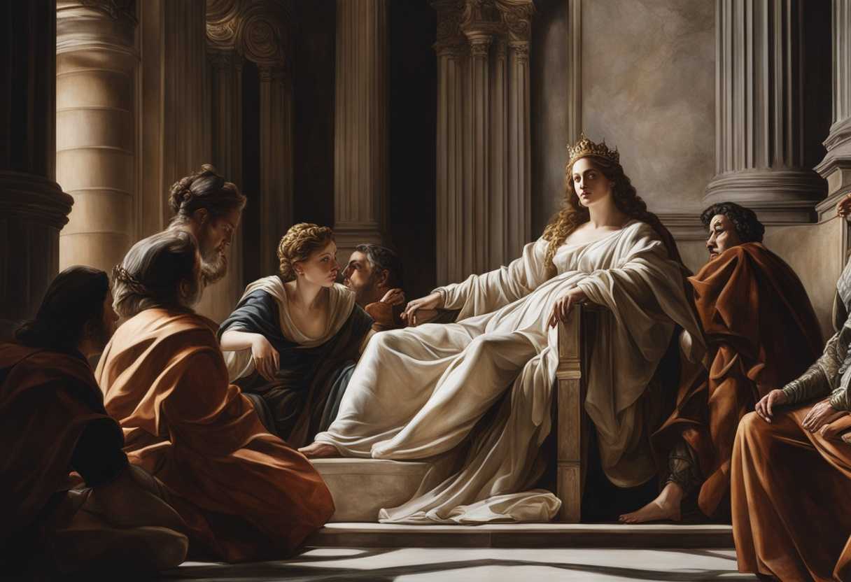 Regal-king-listens-attentively-as-woman-shows-relief-and-gratitude-in-a-scene-of-justice_nqee