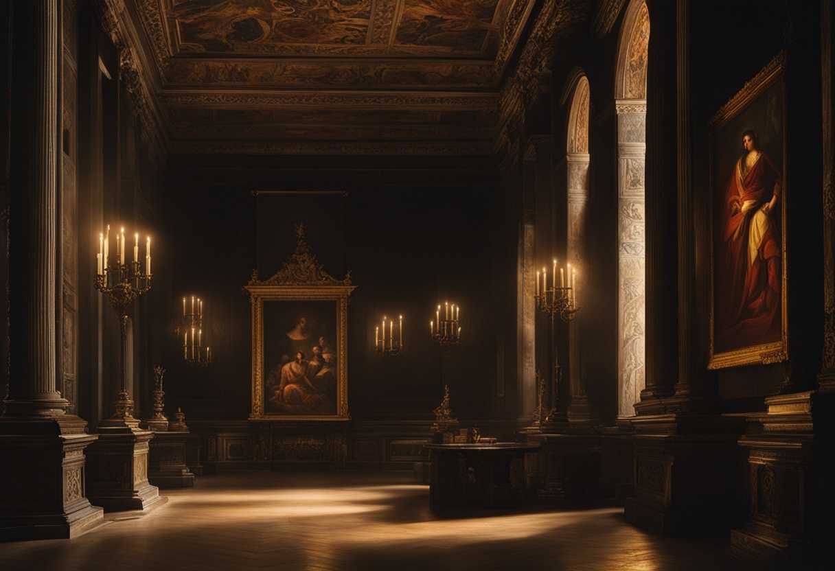 A-dimly-lit-ancient-hall-Eleazar-defies-oppression-flickering-torches-illuminating-somber-faces_wdka