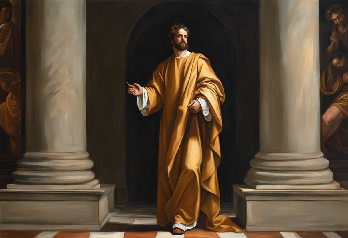 Peter-stands-tall-in-a-robe-exuding-authority-and-wisdom-against-a-spiritual-backdrop_dgcm