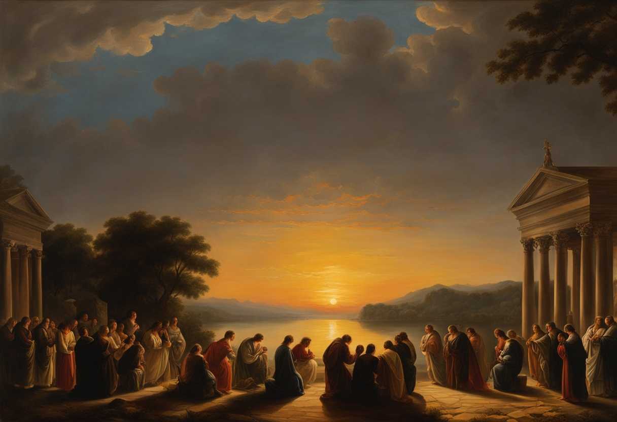 People-gather-in-prayer-circle-at-sunset-radiating-unity-sincerity-and-timeless-faith_ttwx