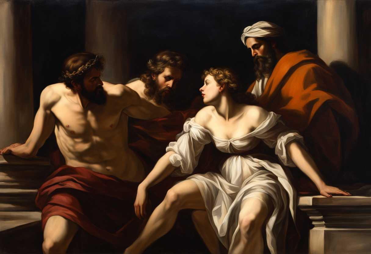 Dramatic-biblical-scene-at-dusk-David-Bathsheba-Uriah-loyalty-betrayal-scheming-battle-afterm_drzr