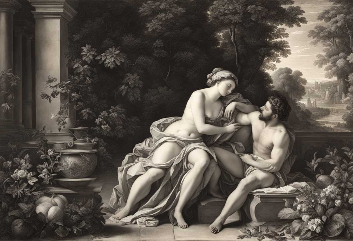 Forbidden-love-blooms-in-a-secluded-garden-Bathsheba-and-David-share-a-secret-intense-moment_qcuy
