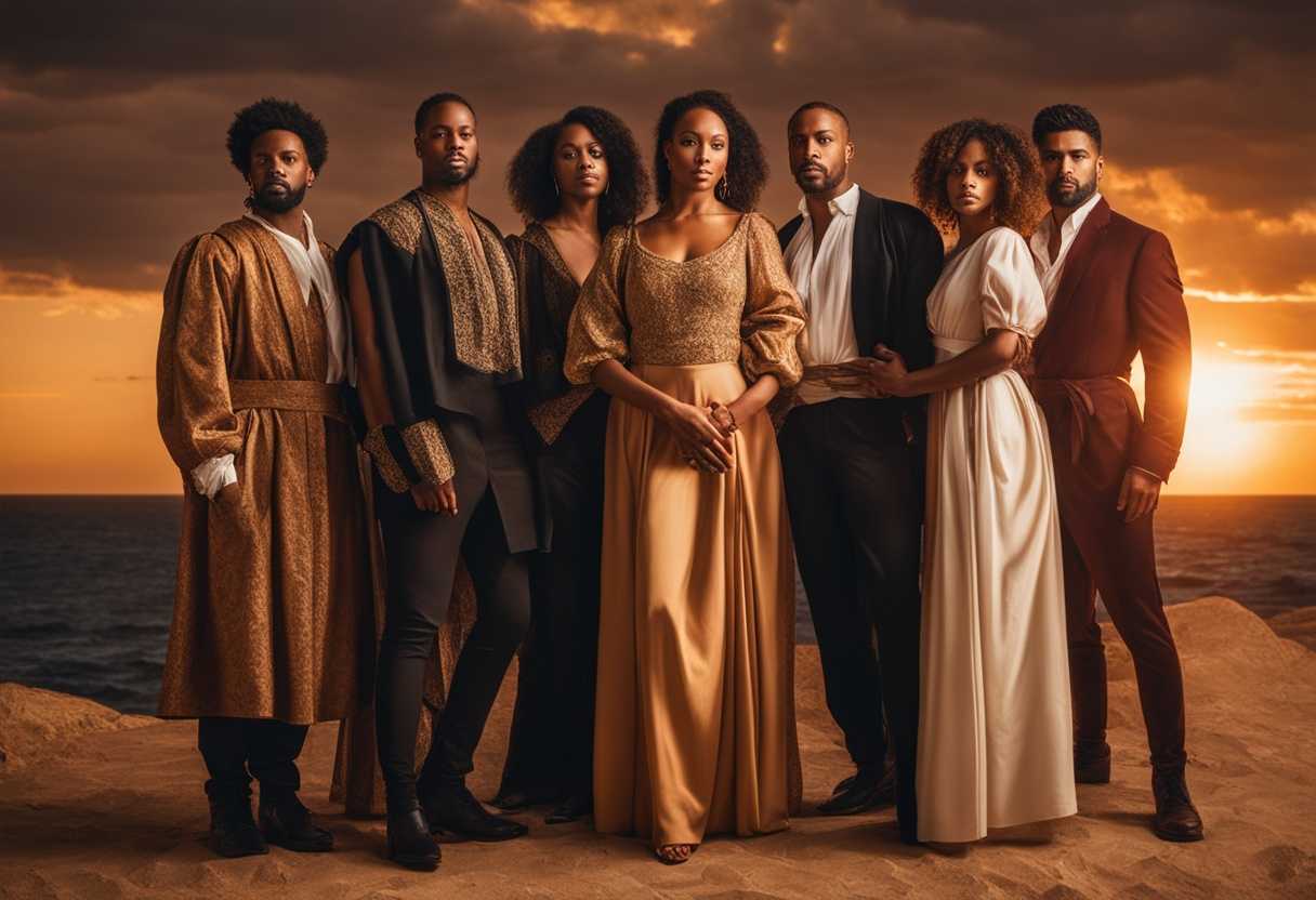 Diverse-group-standing-united-showing-strength-and-resilience-in-the-warm-sunset-glow_luwr